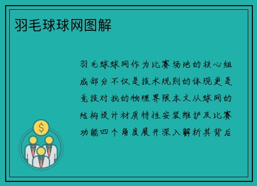 羽毛球球网图解